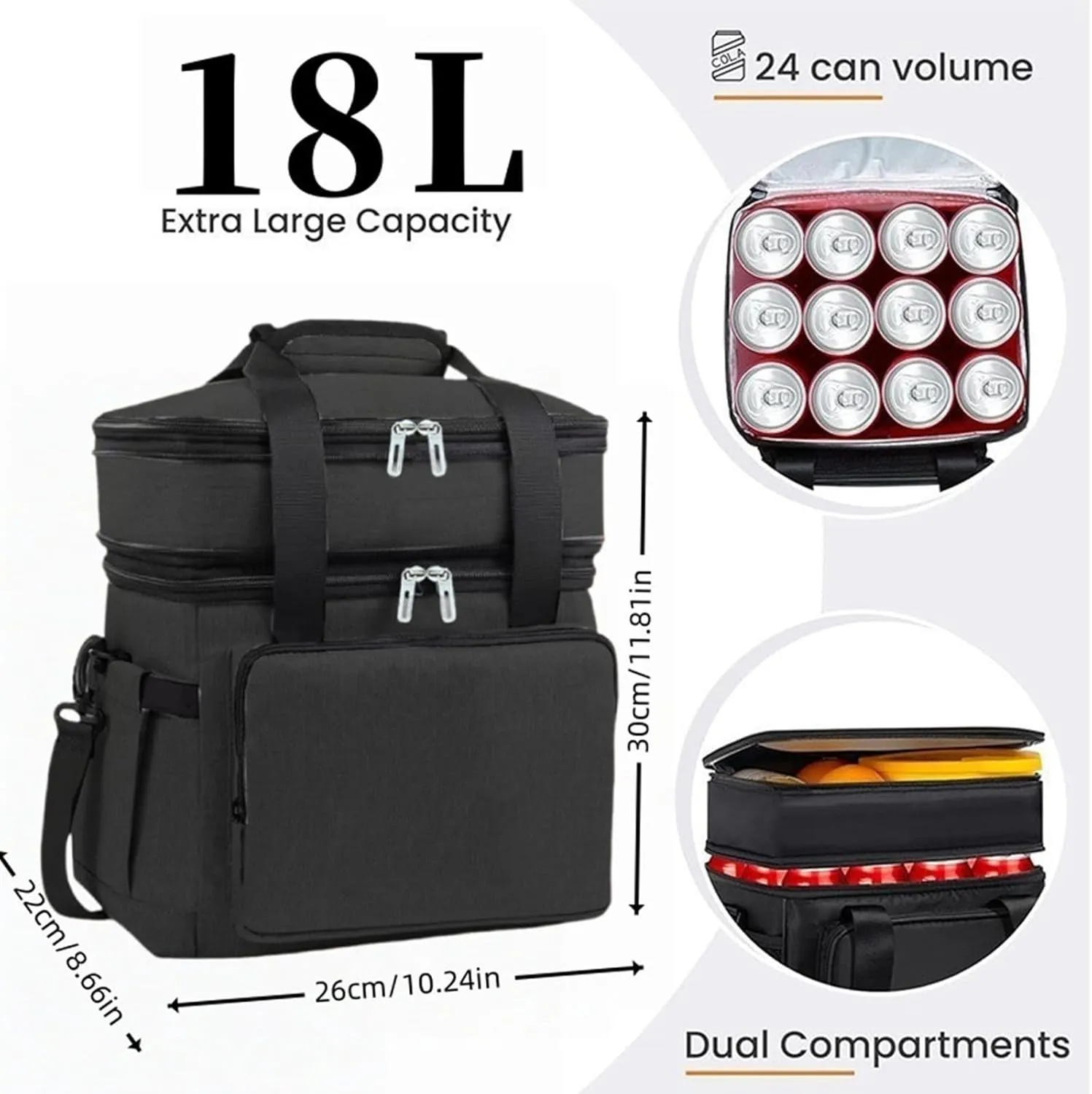 Car Camping Coolers for Maxus e-Deliver 3/e-Deliver 5/e-Terron 9/Euniq 5/Euniq 6/Euniq 7, Leak Proof Cooler, Portable Lightweight Ice Chest Box, Compartments Waterproof Insulated Bag
