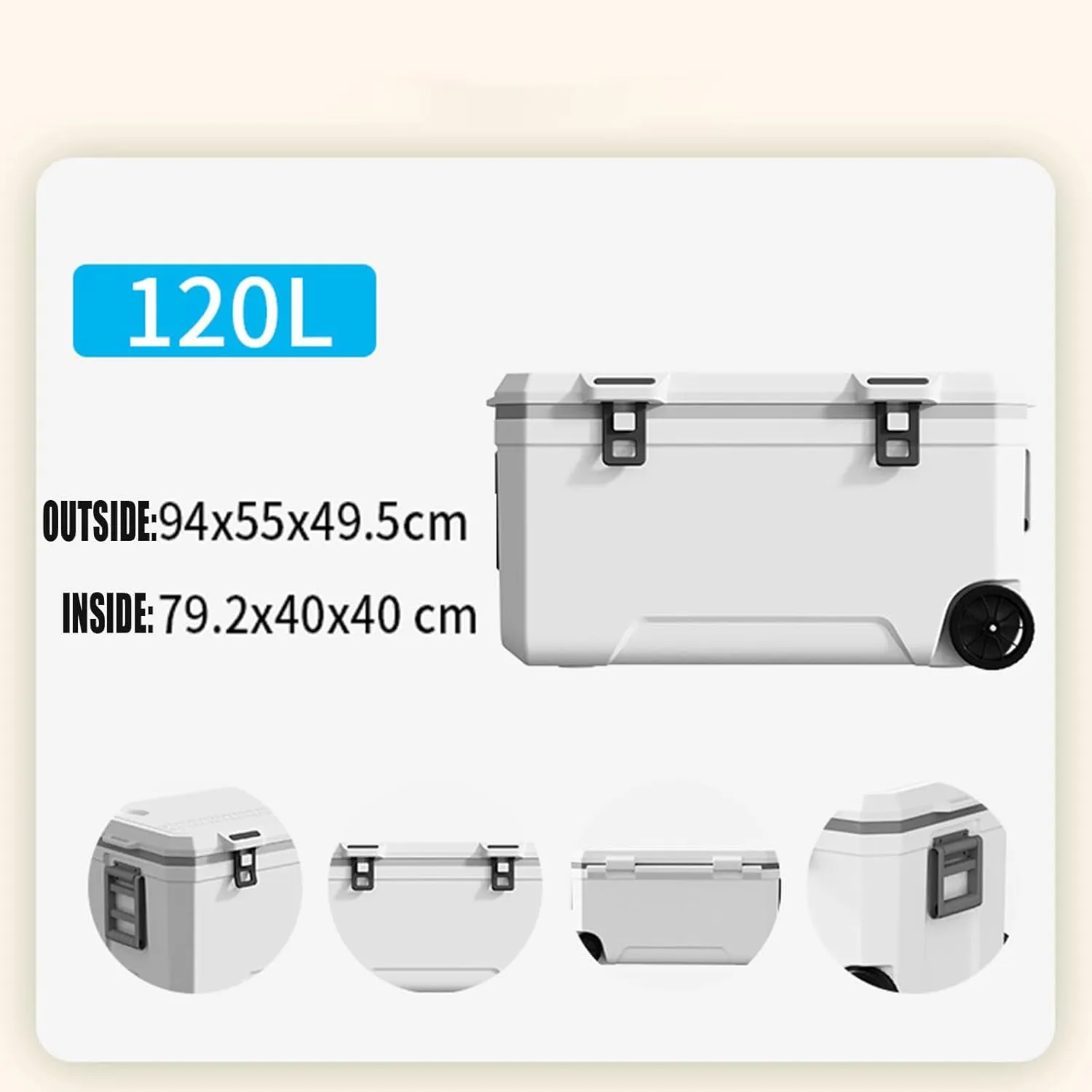 Car Camping Coolers for Toyota C-HR/Camry/Corolla/HiAce/Hilux, Waterproof Portable Cooler, Leak Proof Picnic Insulated Bag, Ultra-Light Premium Ice Chest Box,B-White-120L