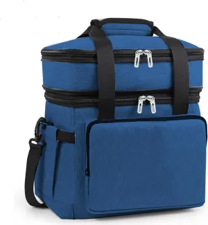 Car Camping Coolers for Toyota Prius/ProAce/ProAce City/RAV4/Yaris, Leak Proof Cooler, Portable Lightweight Ice Chest Box, Compartments Waterproof Insulated Bag,C-Blue