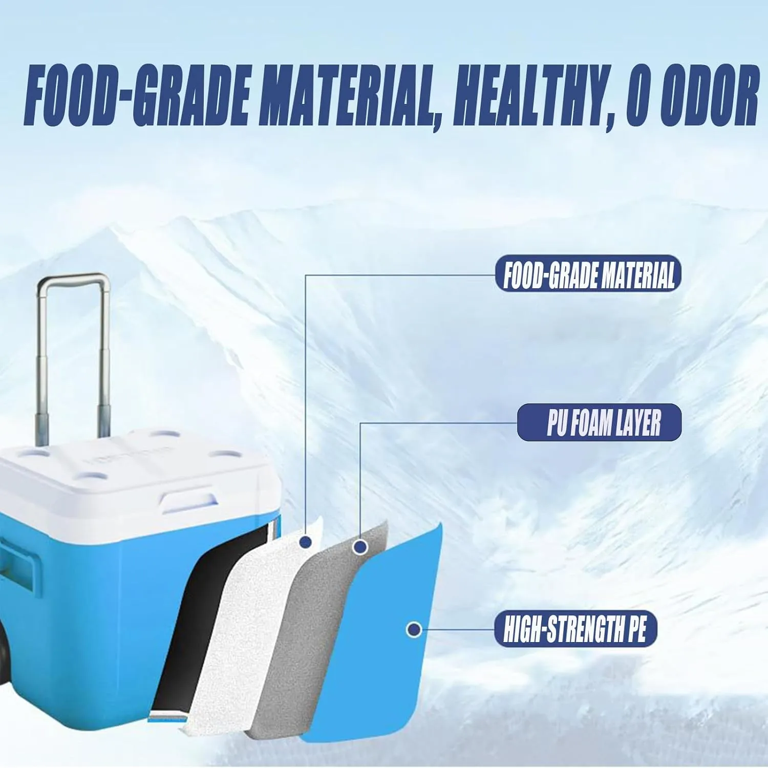 Car Camping Coolers for XPENG G3/XPENG G6/XPENG G9/XPENG P5/XPENG P7/XPENG P9, Leak Proof Cooler, Portable Lightweight Ice Chest Box, Compartments Waterproof Insulated Bag
