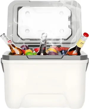 Car Cooler Insulated Portable 6l, Hard Lightweight Pu Ice Chest Box, Camping Cooler for Car Travel, Picnic, Outdoor BBQ, Small Electric Cooler for Vehicle Use