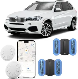 Car GPS Tracking Device for Vehicles,Cars etc,2PCS Real Time GPS Tracker for Car Work with Find My (iOS Only),Tracking Devices for Cars Hidden with Magnetic Case,No Monthly Fee(Black)