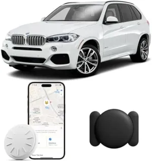 Car GPS Tracking for Vehicles,Cars etc, Work with Find My (iOS Only), Mini Vehicle Tracker with Magnetic Case, No Monthly Fee (1PCS, Black)
