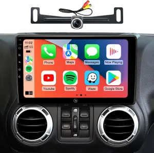 Car Radio Stereo Upgrade for Jeep Wrangler JK Compass Grand Cherokee Dodge Ram with Wireless CarPlay/Android Auto/10.2'' TouchScreen/Android12/GPS Navigation/Backup Camera (New-HC-Jeep 2 32G)