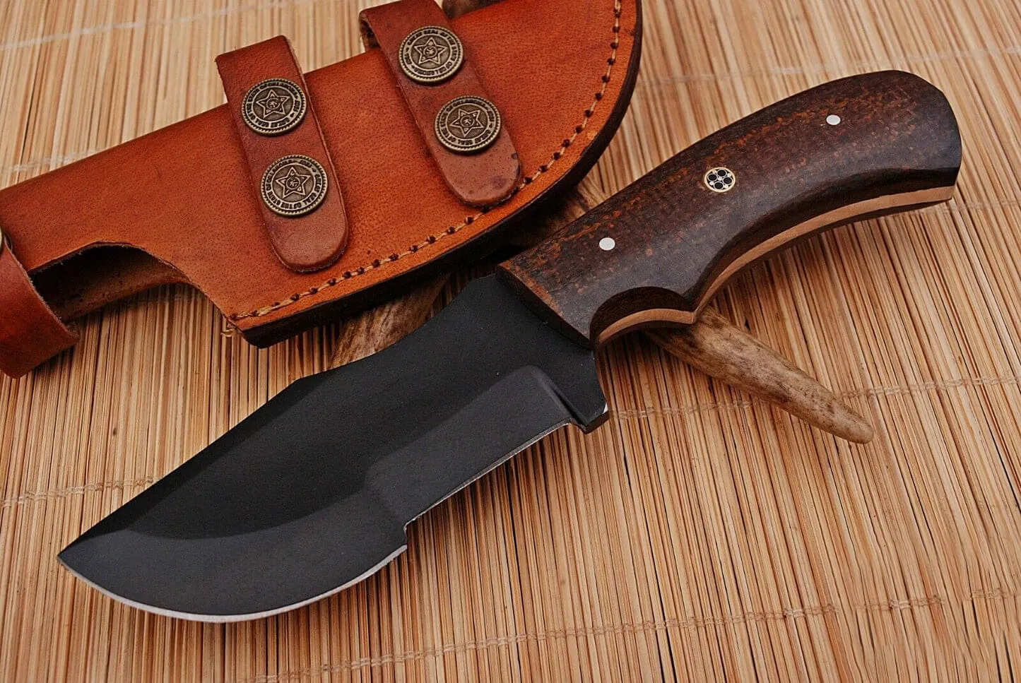 Carbon Steel Tracker Knife with Micarta Handle