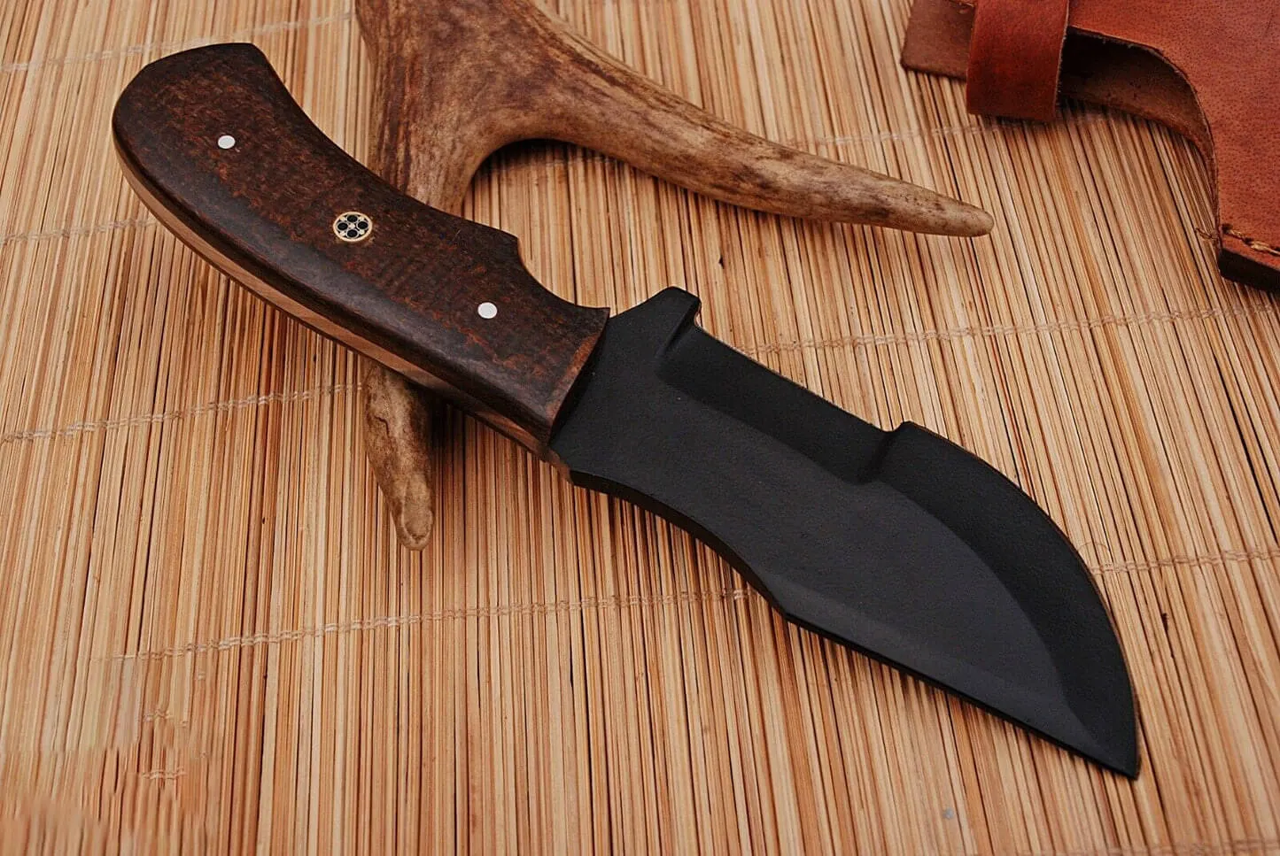 Carbon Steel Tracker Knife with Micarta Handle