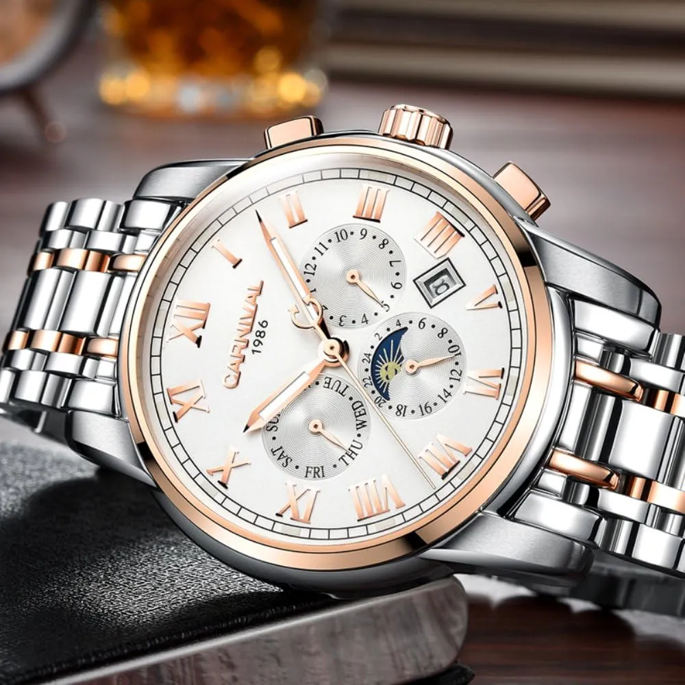 Carnival Men's Complications Calendar Automatic Mechanical Watch
