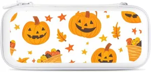 Cartoon Pumpkin Candy Halloween Compatible with Switch Carrying Case Hard Travel Game Bag Pouch with 15 Games Accessories