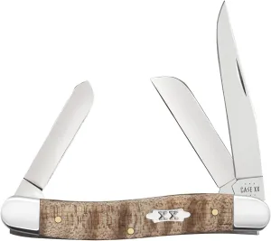 Case XX Pocket Knife NATURAL CURLY MAPLE SMOOTH MEDIUM STOCKMAN W/TIN Item #71232-7318 SS - Length Closed: 3 5/8Inches