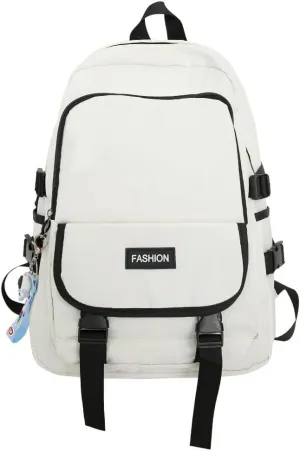 Casual Large Capacity Backpack Ultra-light Wear-resistant Backpack Waterproof Travel Bag for Men and Women Daily Bag (White,Large)