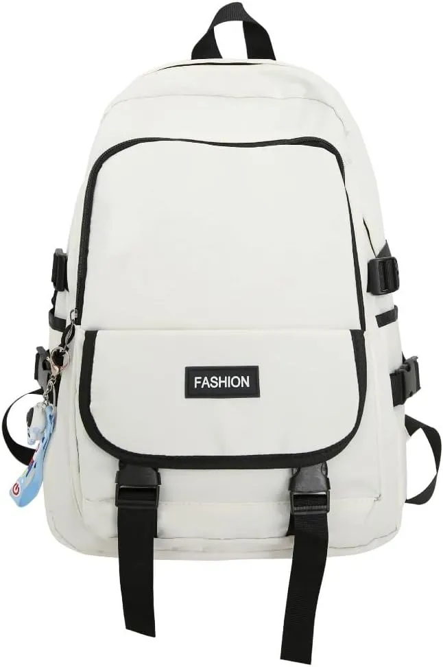 Casual Large Capacity Backpack Ultra-light Wear-resistant Backpack Waterproof Travel Bag for Men and Women Daily Bag (White,Large)