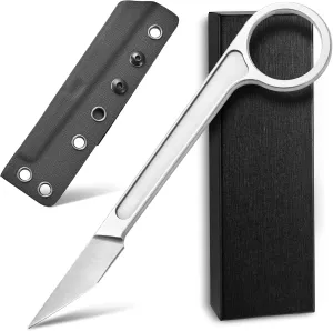 Ccanku C1104 Fixed Blade Knife D2 Blade Stainless Steel Handle EDC Tool Knife for Survival, Camping Outdoor with K Sheath