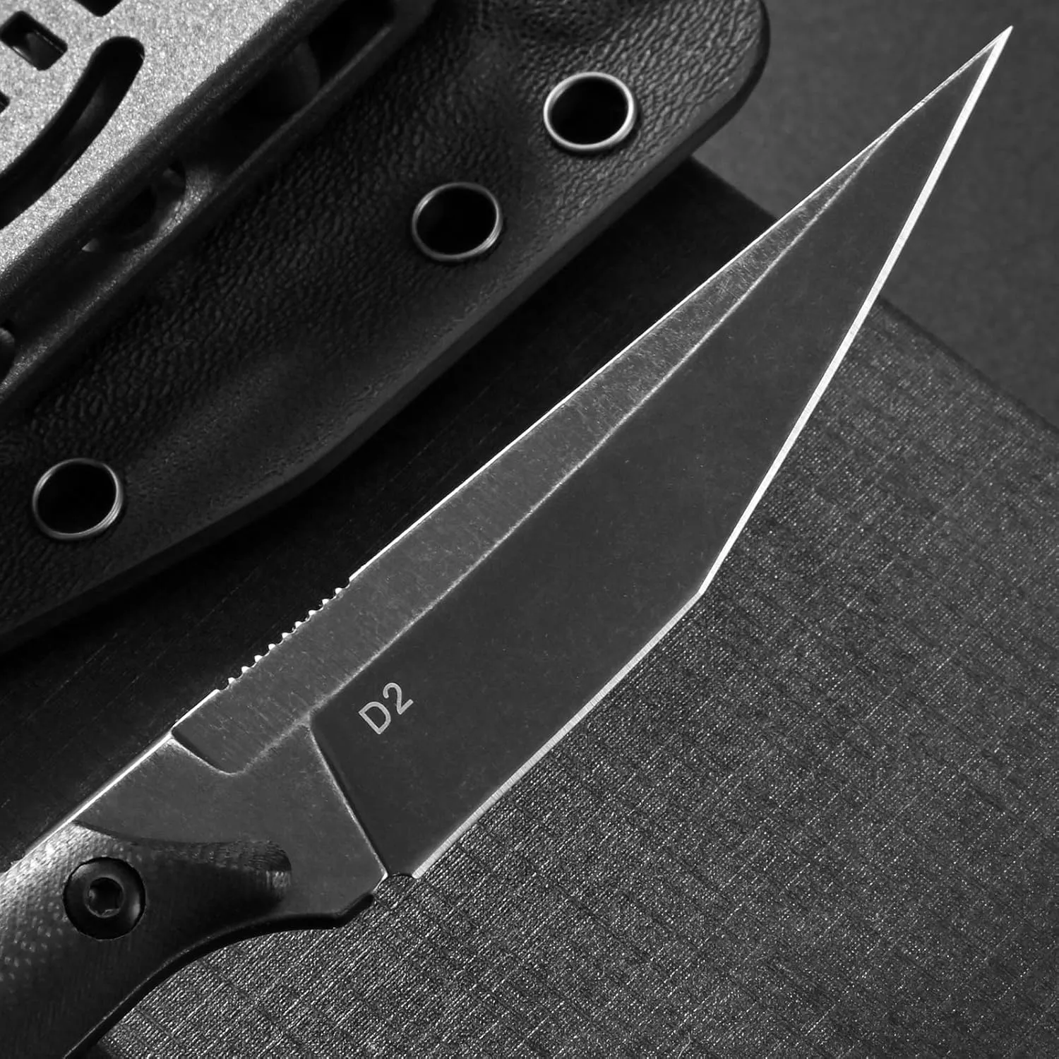Ccanku C1140 Fixed Blade Knife,D2 Blade G10 Handle EDC Tool Knife for Outdoor, Survival, Hiking, Camping(Black)
