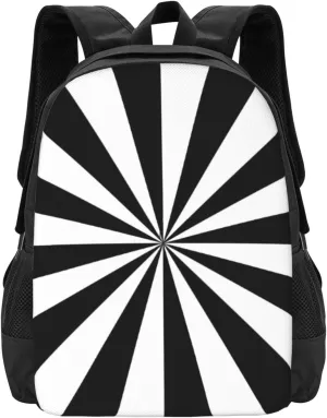 Check And Stripes - Black And White Lightweight Packable Backpack Travel Casual Hiking Daypack Foldable Backpack For Men Women