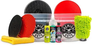 Chemical Guys HOL129 Best Two Car Wash Bucket Kit to Wash & Dry (11 Items Including 3 16 oz. Chemicals)