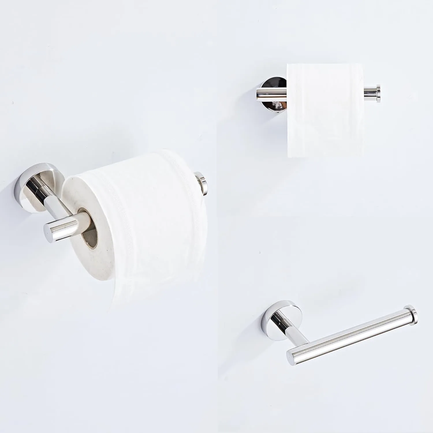 Chrome Bathroom Hardware Set 5 Piece with Towel Racks for Bathroom, SUS304 Stainless Steel Bath Towel Bar Set, 24 Inch Wall Mounted Accessories Kit…