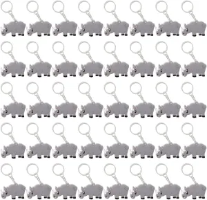 CiciBear 40 Pack Keychains Party Favors for Rhinoceros Safari Jungle Animals Wild ONE Party, Goodie Bag Stuffer, Kids Birthday, Carnival Rewards