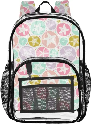 Circular Colorful Clear Backpack PVC Backpacks for Kids Girls Boys Transparent Bookbag Plastic Toddler Daypack Bags for Stadium Events School Travel