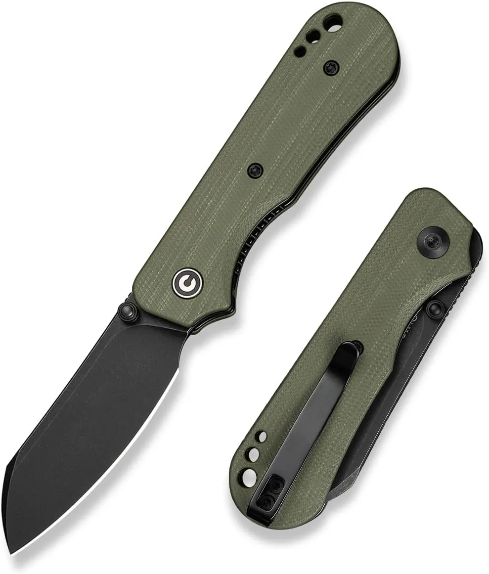 CIVIVI Crabby Pocket Knife, EDC Folding Knife for Men Women with Swedish 14C28N Blade Contoured G10 Handle, Designed by Ken Onion Jr. C24055-1