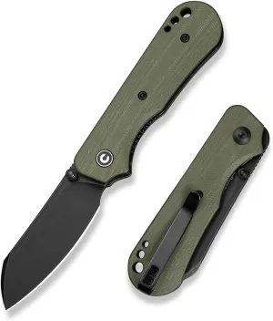 CIVIVI Crabby Pocket Knife, EDC Folding Knife for Men Women with Swedish 14C28N Blade Contoured G10 Handle, Designed by Ken Onion Jr. C24055-1