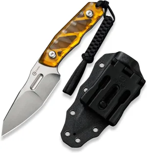 CIVIVI EDC Fixed Blade Knife with Kydex Sheath, T-clip, Lanyard for Outdoor Carry, Propugnator Knife PG KNIVES Designed, 4.15" D2 Blade Ultem Handle C23002-3