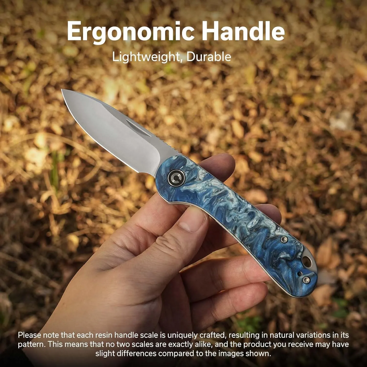 CIVIVI Elementum Slip Joint Pocket Knife for EDC, Folding Knife with 2.96" Swedish 14C28N Blade Resin Handle C18062AJ-4