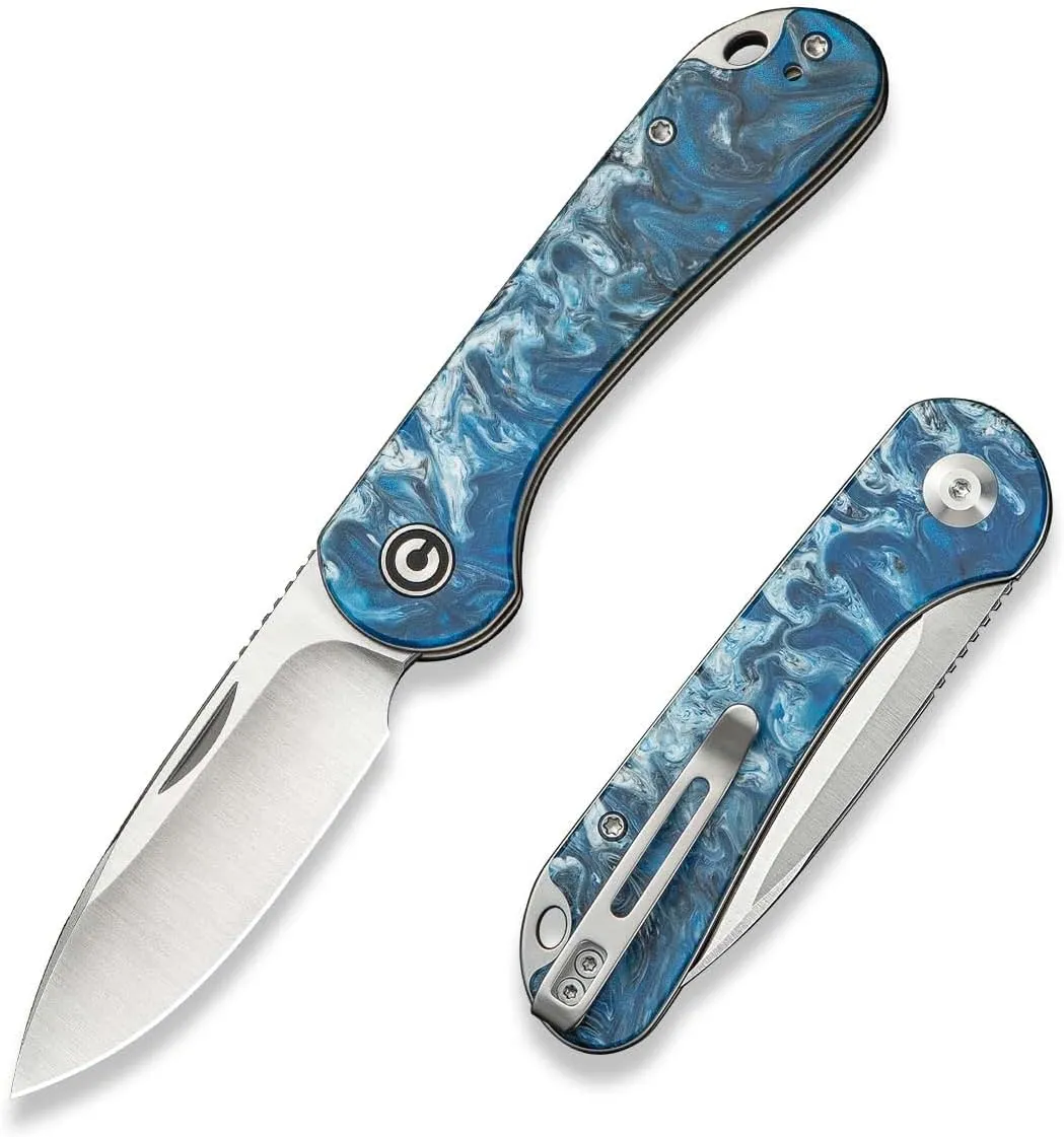 CIVIVI Elementum Slip Joint Pocket Knife for EDC, Folding Knife with 2.96" Swedish 14C28N Blade Resin Handle C18062AJ-4