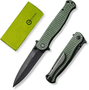 CIVIVI RS71 Pocket Knife for Men, Folding Knife with 4" Nitro-V Long Blade Micarta Full-size Handle for Camping Hunting Hiking C23025-3