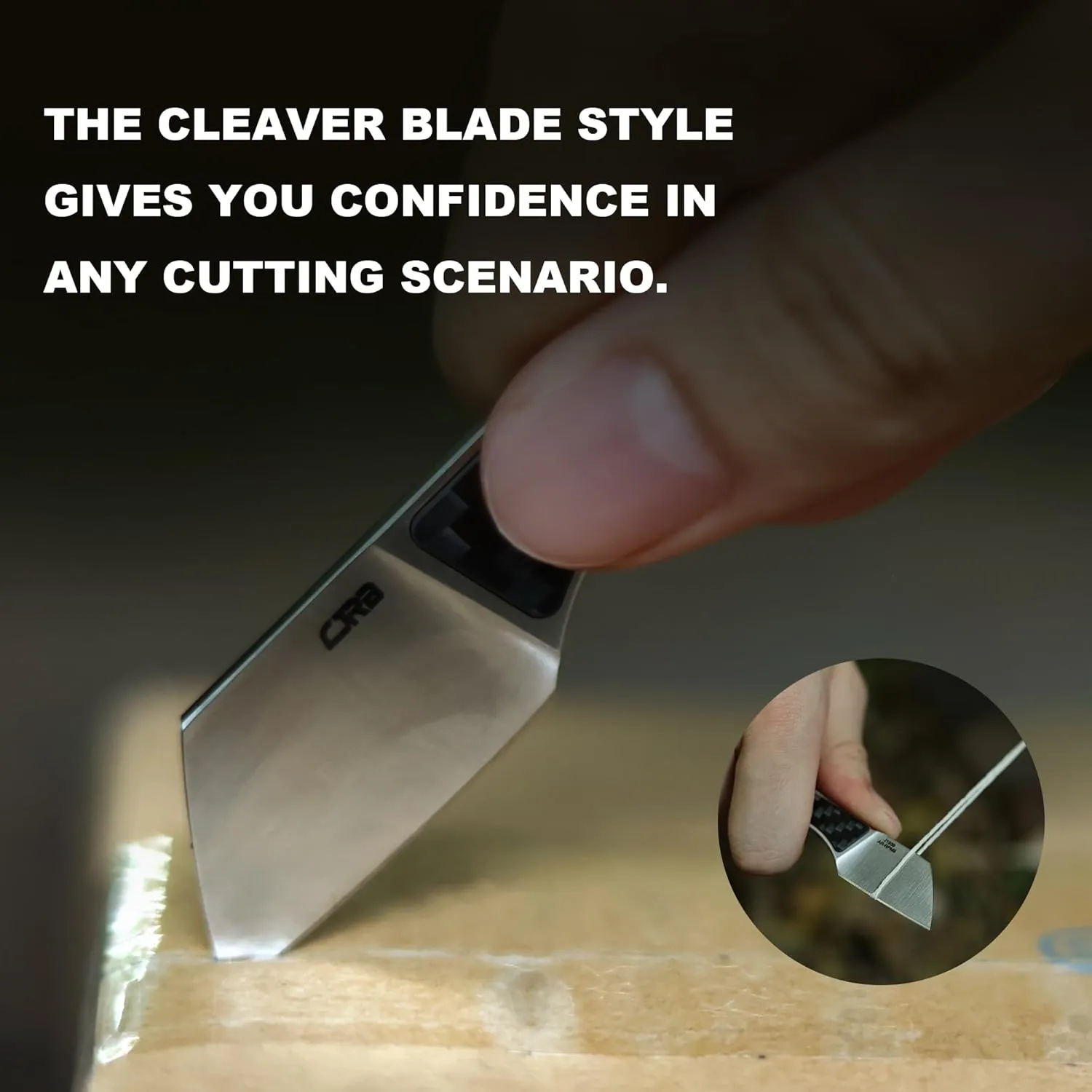 CJRB Chip Fixed Blade Knife, EDC Knife with 1.23'' AR-RPM9 Powder Steel Blade, Full Tang Fixed Blade Knife with Sheath G10 Handle for Men Outdoor Survival Camping (J1939)