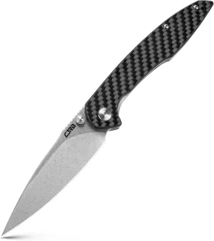 CJRB CUTLERY Pocket Folding Knife Centros (J1905) Dual Thumb Studs EDC Knife AR-RPM9 Steel Blade and Carbon Fiber Handle for Work Outdoor Hinking Camping