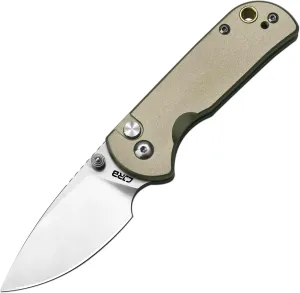 CJRB CUTLERY Pocket Knife for EDC Mica (J1934) Folding Knife with 2.36" AR-RPM9 Steel Blade and Oliver Green Aluminum Handle