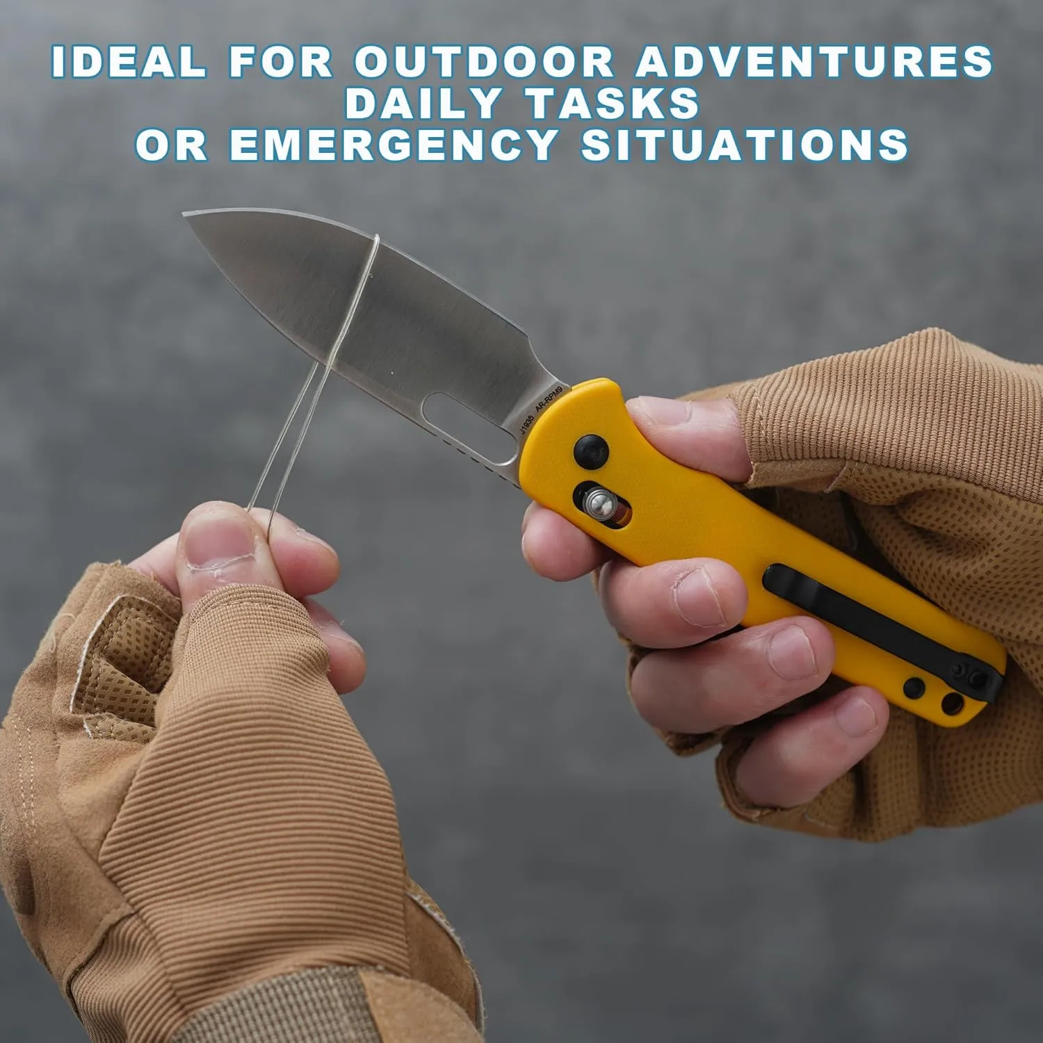 CJRB Hectare Folding Pocket Knife, 3.15" AR-RPM9 Powder Steel Blade G10 Handle Small EDC Knife With Pocket Clip for Men Women, Sharp Camping Survival Hiking Knives J1935 (Black)