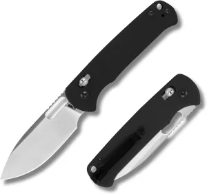 CJRB Hectare Folding Pocket Knife, 3.15" AR-RPM9 Powder Steel Blade G10 Handle Small EDC Knife With Pocket Clip for Men Women, Sharp Camping Survival Hiking Knives J1935 (Black)