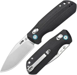 CJRB Maximal Pocket Knife, 2.95" AR-RPM9 Steel Blade G10 Handle Folding Knife with Clip for Men Women, Sharp EDC Knife with Crossbar Lock for Camping Hiking, Designed by David C. Andersen(J1954 Black)