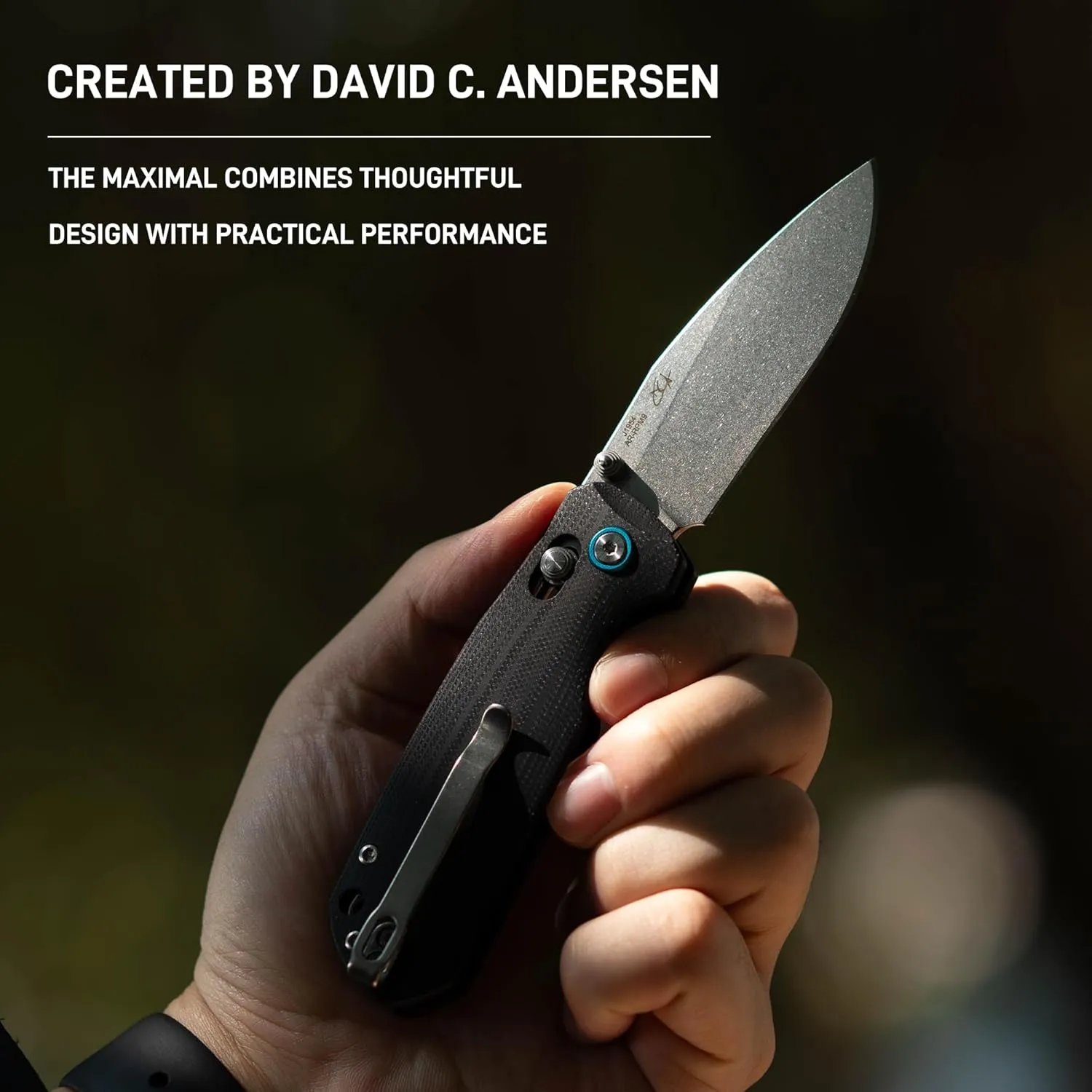 CJRB Maximal Pocket Knife, 2.95" AR-RPM9 Steel Blade G10 Handle Folding Knife with Clip for Men Women, Sharp EDC Knife with Crossbar Lock for Camping Hiking, Designed by David C. Andersen(J1954 Black)