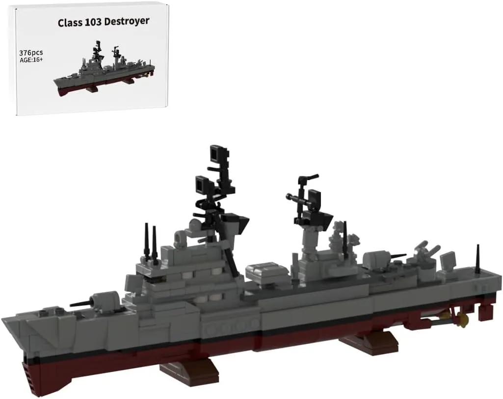 Class 103 Destroyer Building Kit, Military Series Building Block Set Compatible with 10294 (376PCS )