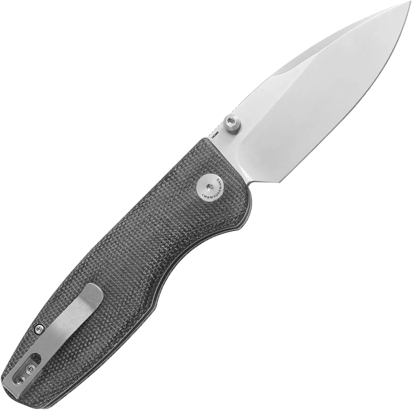 CMB Predator V3 Pocket Folding Knife for EDC with 3.42" Micarta Handle 14C28N Steel Blade Camping Hiking Knife with Pocket Clip for Men Women CMB-19 (CMB-19C)