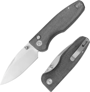 CMB Predator V3 Pocket Folding Knife for EDC with 3.42" Micarta Handle 14C28N Steel Blade Camping Hiking Knife with Pocket Clip for Men Women CMB-19 (CMB-19C)