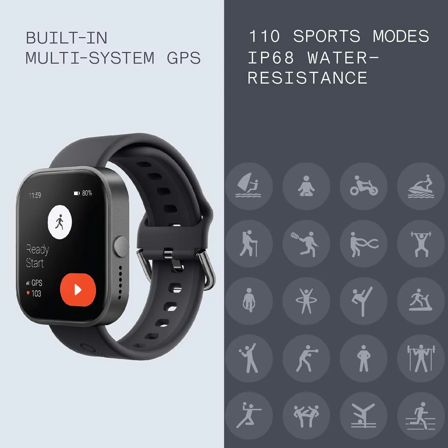 CMF 1.96’’ Watch Pro Smartwatch for Men Women Answer Calls IP68 Waterproof GPS Fitness Sports Tracker Watch with Heart Rate Monitor,Healthy Sleep Monitor for iOS/Android(Ash Grey)