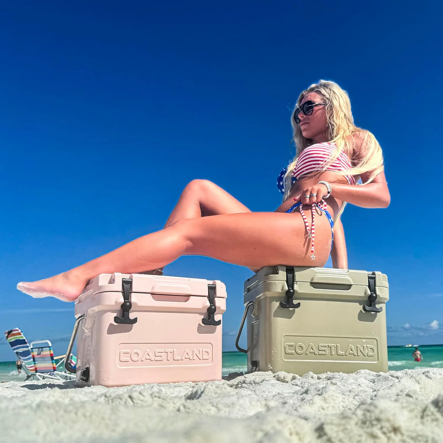 Coastland Bay Series Cooler Premium Everyday Use Insulated Rotomolded Cooler, Small Ice Chest for Tight Spaces, Soccer Games, & Tailgates