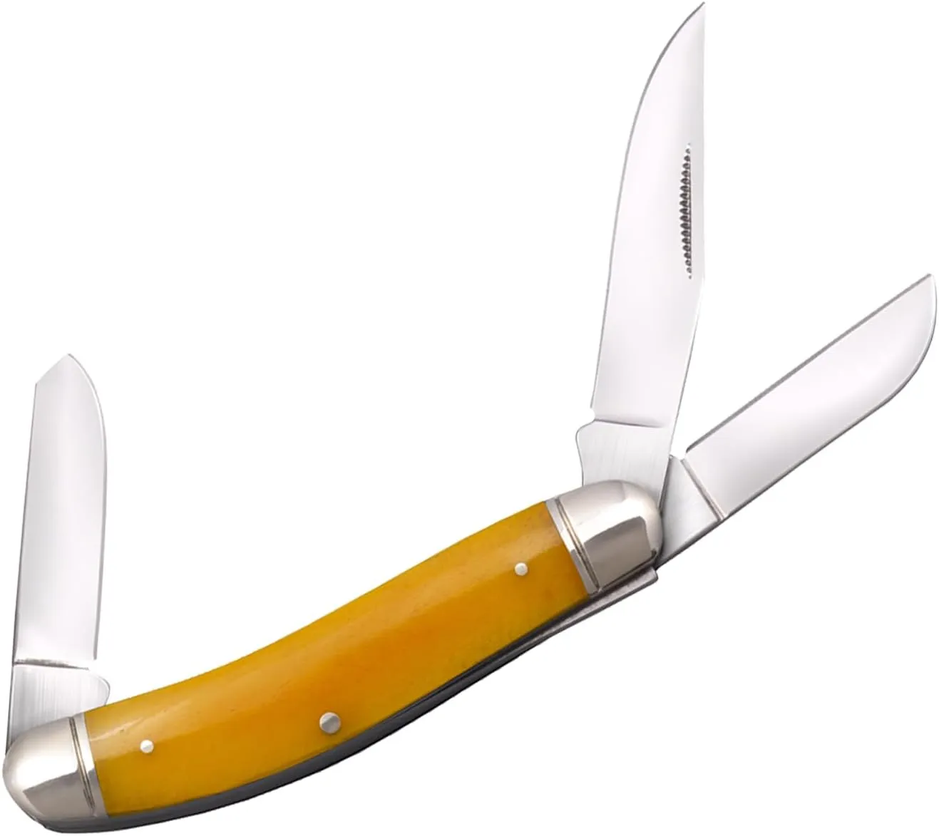 Cold Steel Gentlemen's Stockman Versatile Practical Durable Compact Pocket Folding Knife - 3 Blades; Bone Handle; Slip Joint Lock