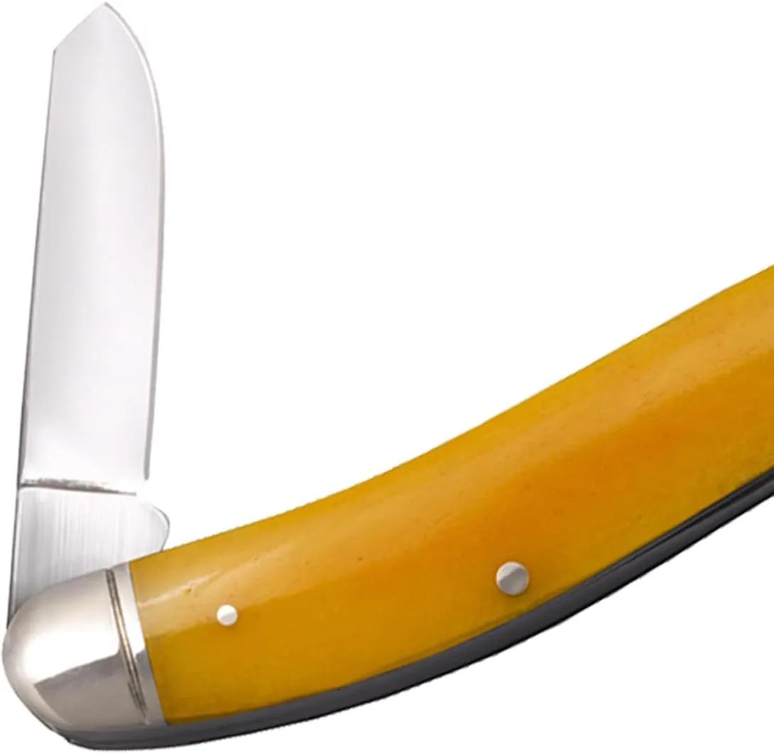 Cold Steel Gentlemen's Stockman Versatile Practical Durable Compact Pocket Folding Knife - 3 Blades; Bone Handle; Slip Joint Lock