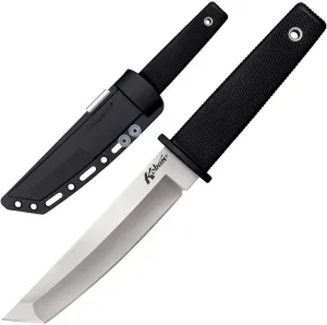 Cold Steel Kobun Plain Edge 5.5" Japanese AUS8A Stainless Steel American Tanto Shape Fixed Blade Tactical Hunting Knife, Ergonomic Kray-Ex Handle, Secure-Ex Sheath