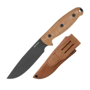 Cold Steel Republic Bushcraft 5" S35VN Drop Point Razor-Sharp Blade 5" Micarta Handle Tactical Outdoor Fixed Blade Knife w/Leather Sheath