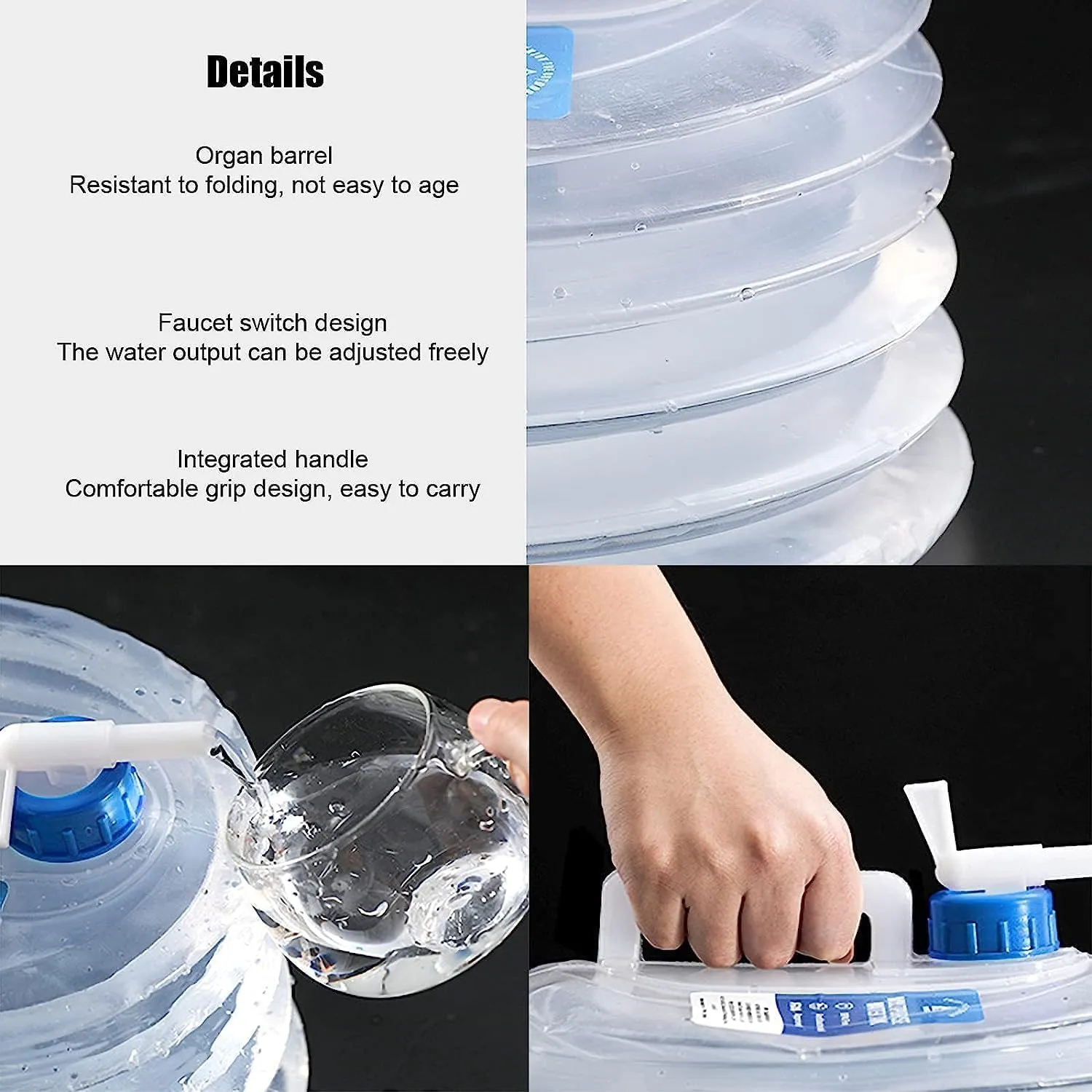 Collapsible BucketFolding Water Storage Bucket,Portable Container for Camping, Hiking, Fishing, Climbing, Picnic, BBQ - Durable, Leak-proof & Easy to Carry(3L)