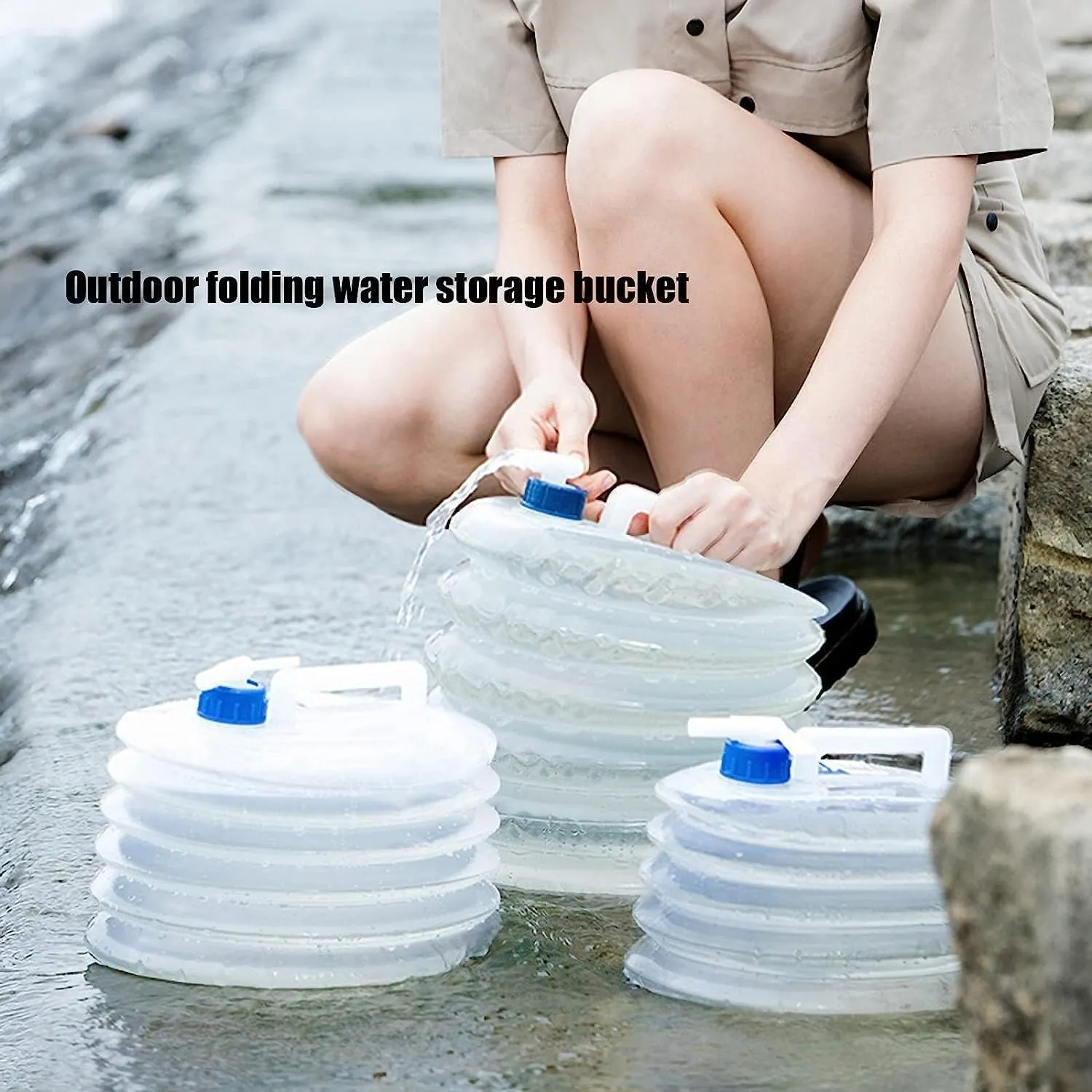Collapsible BucketFolding Water Storage Bucket,Portable Container for Camping, Hiking, Fishing, Climbing, Picnic, BBQ - Durable, Leak-proof & Easy to Carry(3L)