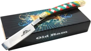 Collection Barber Straight Razor Style Manual Folding Knife.. (Red)