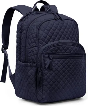 College Laptop Backpack, Travel Backpack for Women, Quilted Casual Daypack, Waterproof Bookbag for 15.6 Inch Laptop