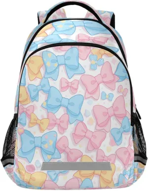 Colorful Bow Design Waterproof Backpack - Casual Outdoor Sports Daypack with Ergonomic Shoulder Straps#530