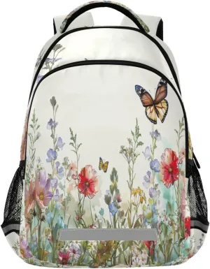 Colorful Herbs and Flowers Design Waterproof Backpack - Casual Outdoor Sports Daypack with Ergonomic Shoulder Straps#392